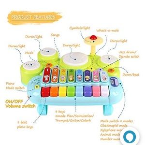 NWT unopened electric baby toddler learning musical toy xylophone drum set